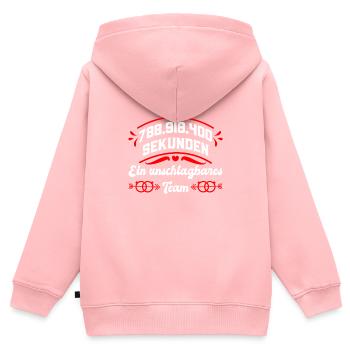 25 Jahre unschlagbares Team Silberhochzeit - Kinder Premium Organic Zip Hoodie - Rosa - Hinten - AI Model Kid Female (0cm)