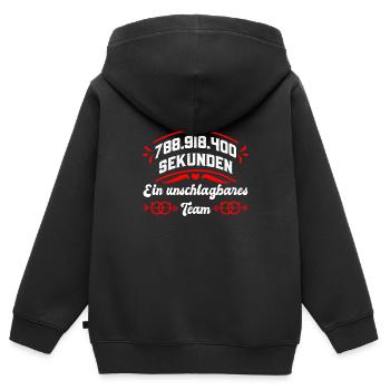 25 Jahre unschlagbares Team Silberhochzeit - Kinder Premium Organic Zip Hoodie - Schwarz - Hinten - AI Model Kid Male (0cm)