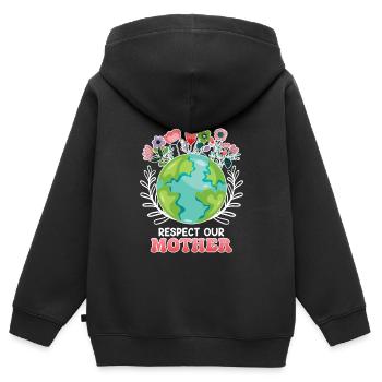 Rettet die Erde Umweltschützer Mutter Erde - Kinder Premium Organic Zip Hoodie - Schwarz - Hinten - AI Model Kid Male (0cm)