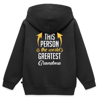 Weltbeste Oma Großmutter Super Oma Granny - Kinder Premium Organic Zip Hoodie - Schwarz - Hinten - AI Model Kid Male (0cm)