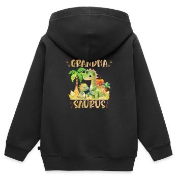 Omasaurus Dinosaurier Grandma Muttertag Granny - Kinder Premium Organic Zip Hoodie - Schwarz - Hinten - AI Model Kid Male (0cm)