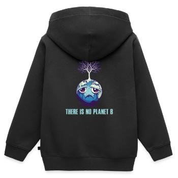 Il n’y a pas de Planète B Earth Day Mission Erde - Sweat Premium à capuche zippé enfant bio - noir - Dos - AI Model Kid Male (0cm)