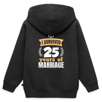 25 years of marriage survived 25th wedding anniversary - Kids Premium Organic Zip-up Hoodie - black - Back - AI Model Kid Male (0cm)