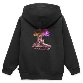 Peace Love Poesie Gedichte Poeten Lyrik und - Kinder Premium Organic Zip Hoodie - Schwarz - Hinten - AI Model Kid Male (0cm)