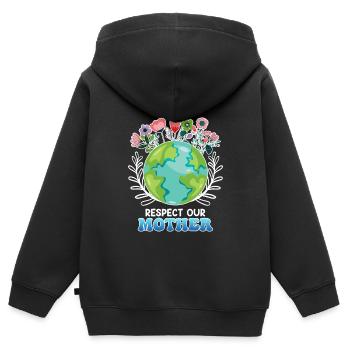 Rettet die Erde Umweltschützer Mutter Erde - Kinder Premium Organic Zip Hoodie - Schwarz - Hinten - AI Model Kid Male (0cm)