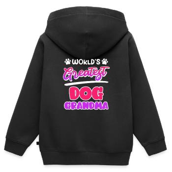 Hundeliebhaber Beste Oma Muttertag Granny Hundefan - Kinder Premium Organic Zip Hoodie - Schwarz - Hinten - AI Model Kid Male (0cm)