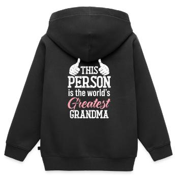 Weltbeste Oma Großmutter Super Oma Granny - Kinder Premium Organic Zip Hoodie - Schwarz - Hinten - AI Model Kid Male (0cm)