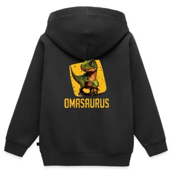 Omasaurus Dinosaurier Grandma Muttertag Granny - Kinder Premium Organic Zip Hoodie - Schwarz - Hinten - AI Model Kid Male (0cm)