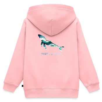 Rettet die Wale Artenschutz und Tierschutz - Kinder Premium Organic Zip Hoodie - Rosa - Hinten - AI Model Kid Female (0cm)