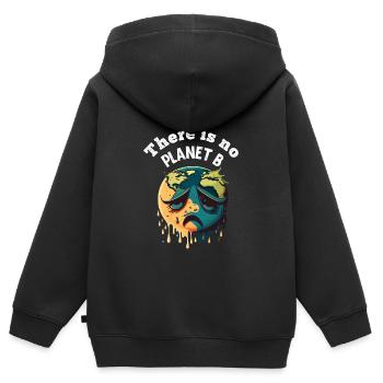 Il n’y a pas de Planète B Earth Day Mission Erde - Sweat Premium à capuche zippé enfant bio - noir - Dos - AI Model Kid Male (0cm)