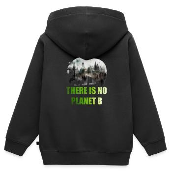 Il n’y a pas de Planète B Earth Day Mission Erde - Sweat Premium à capuche zippé enfant bio - noir - Dos - AI Model Kid Male (0cm)