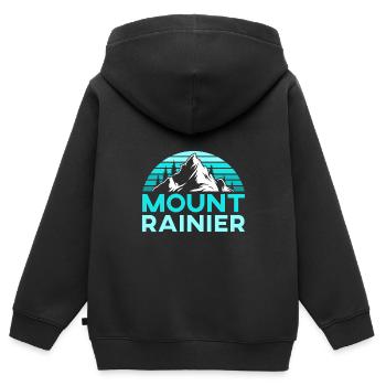 Mount Rainier Bergsteiger Gipfelsport Wandern - Kinder Premium Organic Zip Hoodie - Schwarz - Hinten - AI Model Kid Male (0cm)