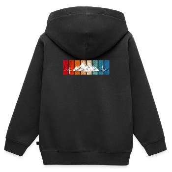 Summit Sports Mountaineers Summit Hikers Hiking - Kids Premium Organic Zip-up Hoodie - black - Back - AI Model Kid Male (0cm)