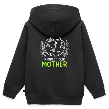 Rettet die Erde Umweltschützer Mutter Erde - Kinder Premium Organic Zip Hoodie - Schwarz - Hinten - AI Model Kid Male (0cm)