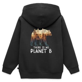 Il n’y a pas d’espèce menacée de la planète B - Sweat Premium à capuche zippé enfant bio - noir - Dos - AI Model Kid Male (0cm)