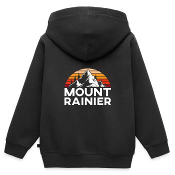 Mount Rainier Bergsteiger Gipfelsport Wandern - Kinder Premium Organic Zip Hoodie - Schwarz - Hinten - AI Model Kid Male (0cm)