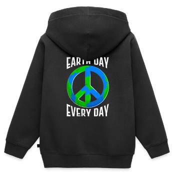 Earth Day Spruch: Earth Day Every Day - Kinder Premium Organic Zip Hoodie - Schwarz - Hinten - AI Model Kid Male (0cm)