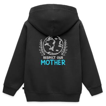 Rettet die Erde Umweltschützer Mutter Erde - Kinder Premium Organic Zip Hoodie - Schwarz - Hinten - AI Model Kid Male (0cm)