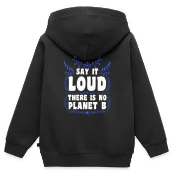 Il n’y a pas de Planète B Earth Day Mission Erde - Sweat Premium à capuche zippé enfant bio - noir - Dos - AI Model Kid Male (0cm)