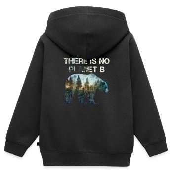 Il n’y a pas de Planète B Earth Day Mission Erde - Sweat Premium à capuche zippé enfant bio - noir - Dos - AI Model Kid Male (0cm)