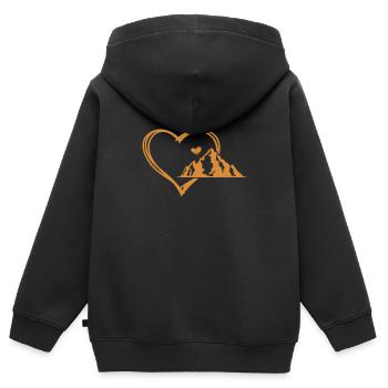 Mountains Wanderer Summit - Kids Premium Organic Zip-up Hoodie - black - Back - AI Model Kid Male (0cm)