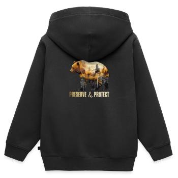 Umweltschutz Earth Day bedrohte Arten Mission Erde - Kinder Premium Organic Zip Hoodie - Schwarz - Hinten - AI Model Kid Male (0cm)
