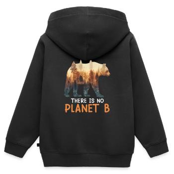 Il n’y a pas d’espèce menacée de la planète B - Sweat Premium à capuche zippé enfant bio - noir - Dos - AI Model Kid Male (0cm)