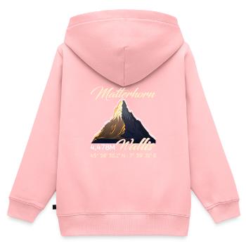 Matterhorn Wanderer Bergfan klettern Hiking - Kinder Premium Organic Zip Hoodie - Rosa - Hinten - AI Model Kid Female (0cm)