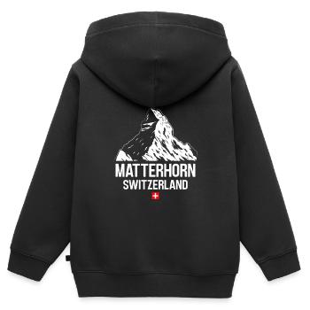 Matterhorn Wanderer Bergfan klettern Hiking - Kinder Premium Organic Zip Hoodie - Schwarz - Hinten - AI Model Kid Male (0cm)