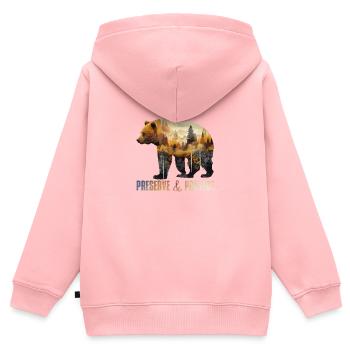 Umweltschutz Earth Day bedrohte Arten Mission Erde - Kinder Premium Organic Zip Hoodie - Rosa - Hinten - AI Model Kid Female (0cm)