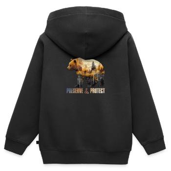 Umweltschutz Earth Day bedrohte Arten Mission Erde - Kinder Premium Organic Zip Hoodie - Schwarz - Hinten - AI Model Kid Male (0cm)