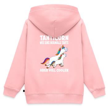 Einhorn cool Muttertag Tanten Einhörner - Kinder Premium Organic Zip Hoodie - Rosa - Hinten - AI Model Kid Female (0cm)
