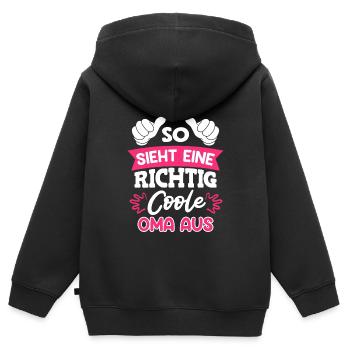 Weltbeste Oma Muttertag coole Oma Granny - Kinder Premium Organic Zip Hoodie - Schwarz - Hinten - AI Model Kid Male (0cm)