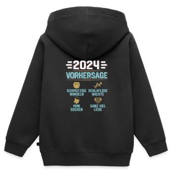 Vorhersage 2024 bald Vater Babyparty 2024 - Kinder Premium Organic Zip Hoodie - Schwarz - Hinten - AI Model Kid Male (0cm)