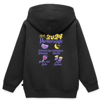 Baby Vorhersage 2024 werdende Mutter 2024 - Kinder Premium Organic Zip Hoodie - Schwarz - Hinten - AI Model Kid Male (0cm)