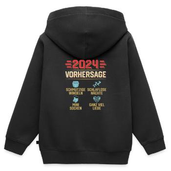 Vorhersage 2024 bald Vater Babyparty 2024 - Kinder Premium Organic Zip Hoodie - Schwarz - Hinten - AI Model Kid Male (0cm)