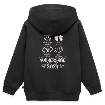 Vorhersage werdende Mama 2024 Baby bald Papa - Kinder Premium Organic Zip Hoodie - Schwarz - Hinten - AI Model Kid Male (0cm)