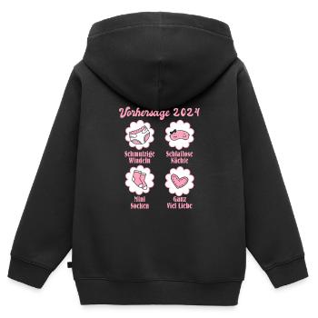 Werdende Väter 2024 Babyparty werdende Mama 2024 - Kinder Premium Organic Zip Hoodie - Schwarz - Hinten - AI Model Kid Male (0cm)