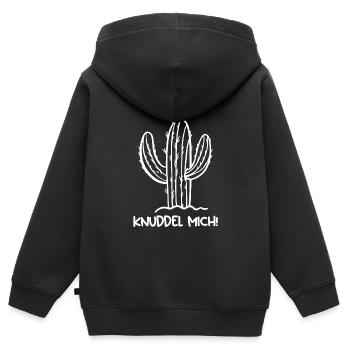 Knuddel mich Sukkulenten Botanik Garten - Kinder Premium Organic Zip Hoodie - Schwarz - Hinten - AI Model Kid Male (0cm)