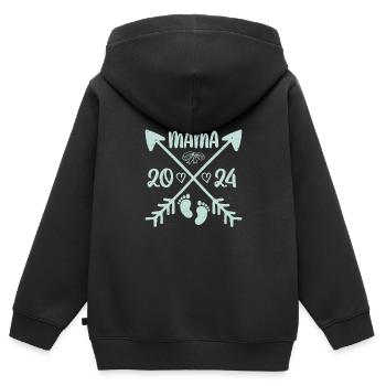 Maman 2024 prédiction bébé des femmes enceintes - Sweat Premium à capuche zippé enfant bio - noir - Dos - AI Model Kid Male (0cm)