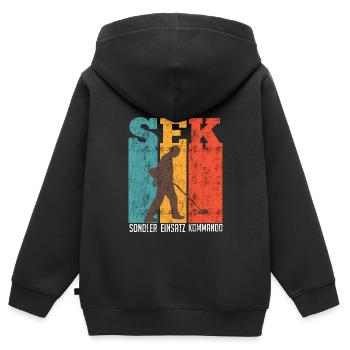 Sondler Einsatz Kommando Schrottsammler - Kinder Premium Organic Zip Hoodie - Schwarz - Hinten - AI Model Kid Male (0cm)
