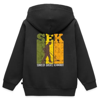 Sondler Einsatz Kommando Schrottsammler - Kinder Premium Organic Zip Hoodie - Schwarz - Hinten - AI Model Kid Male (0cm)