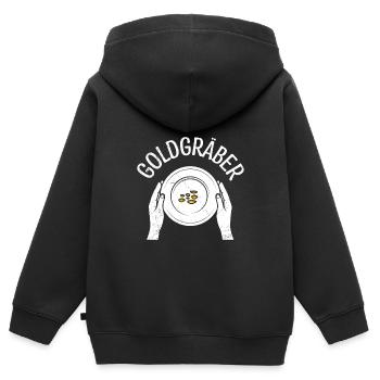 Goldgräber Gold Digger Goldrausch Goldjäger - Kinder Premium Organic Zip Hoodie - Schwarz - Hinten - AI Model Kid Male (0cm)