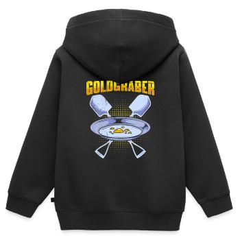 Goldgräber Gold Digger Goldrausch Goldjäger - Kinder Premium Organic Zip Hoodie - Schwarz - Hinten - AI Model Kid Male (0cm)