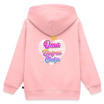 Oma Chefin Großmutter Muttertag Granny Ehefrau - Kinder Premium Organic Zip Hoodie - Rosa - Hinten - AI Model Kid Female (0cm)