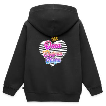 Oma Chefin Großmutter Muttertag Granny Ehefrau - Kinder Premium Organic Zip Hoodie - Schwarz - Hinten - AI Model Kid Male (0cm)