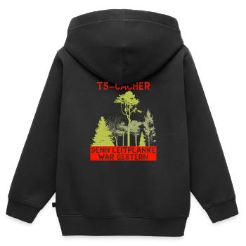 Geocache Geocacher GPS Schatzsuche Geocaching - Kinder Premium Organic Zip Hoodie - Schwarz - Hinten - AI Model Kid Male (0cm)