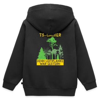 Geocache Geocacher GPS Schatzsuche Geocaching - Kinder Premium Organic Zip Hoodie - Schwarz - Hinten - AI Model Kid Male (0cm)