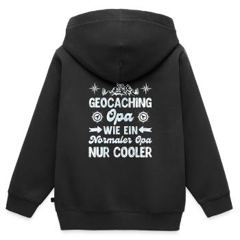Geocaching Opa GPS Schnitzeljagd Geocacher - Kinder Premium Organic Zip Hoodie - Schwarz - Hinten - AI Model Kid Male (0cm)
