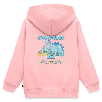 Omasaurus Dinosaurier Grandma Muttertag Granny - Kinder Premium Organic Zip Hoodie - Rosa - Hinten - AI Model Kid Female (0cm)